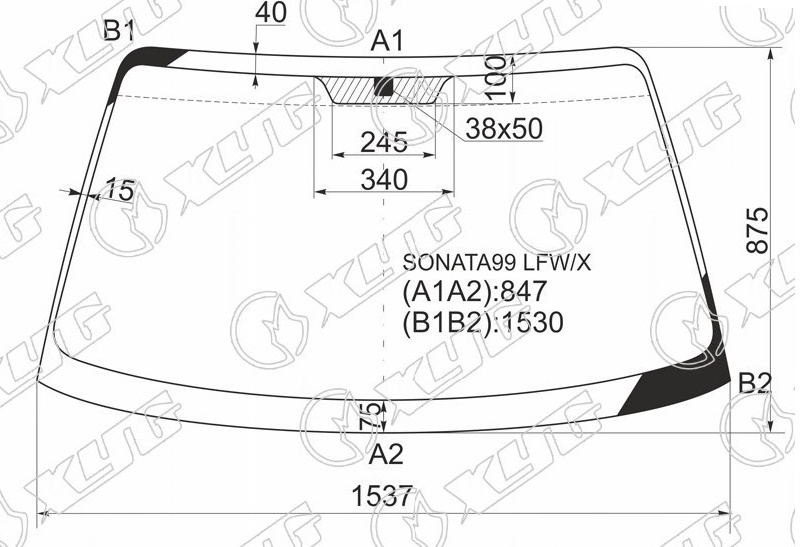 Стекло лобовое HYUNDAI SONATA, KIA OPTIMA, MAGENTIS XYG SONATA99 LFW/X 