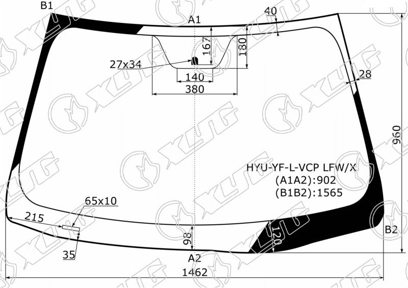 Стекло лобовое HYUNDAI SONATA YF XYG HYU-YF-L-VCP LFW/X 