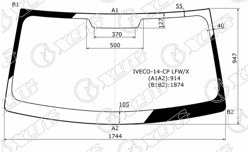 Стекло лобовое IVECO DAILY XYG IVECO-14-CP LFW/W/X 