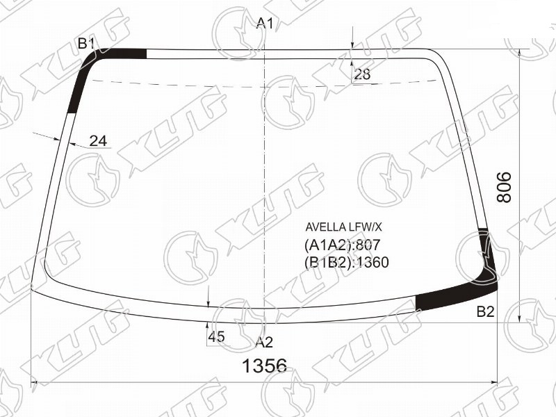 Стекло лобовое KIA AVELLA XYG AVELLA LFW/X 