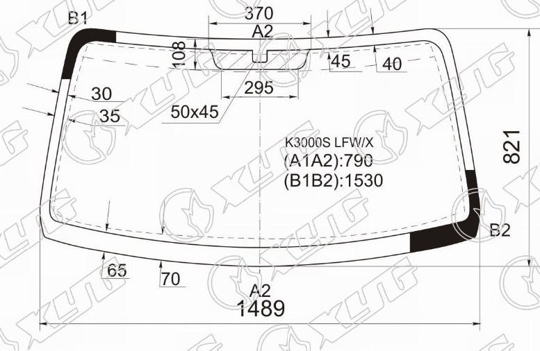 Стекло лобовое KIA BONGO XYG K3000S LFW/X 