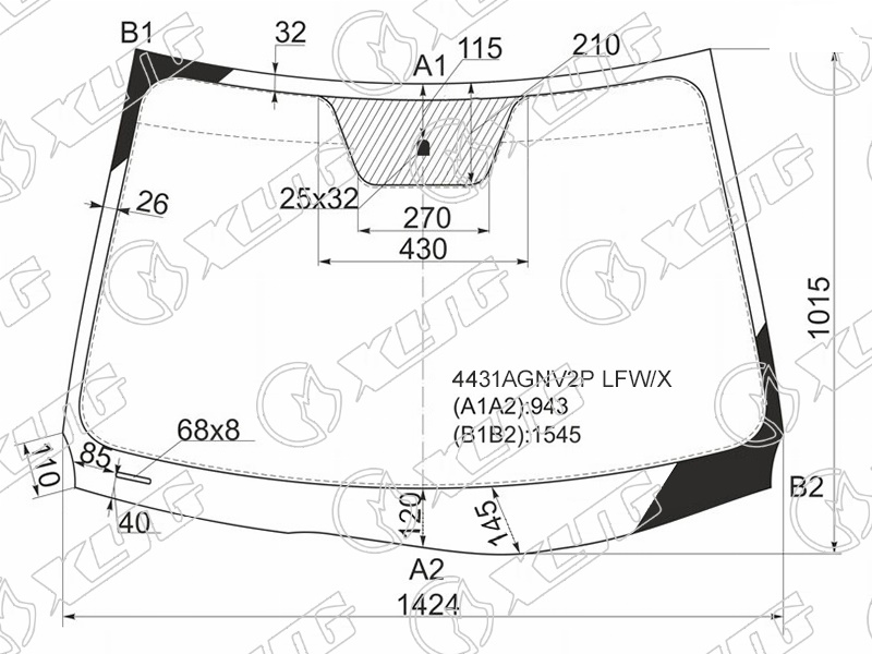 Стекло лобовое KIA CEED XYG 4431AGNV2P LFW/X 