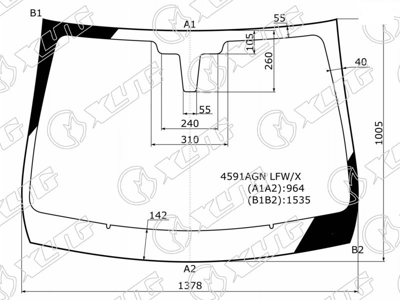 Стекло лобовое LADA X-RAY XYG 4591AGN LFW/X 