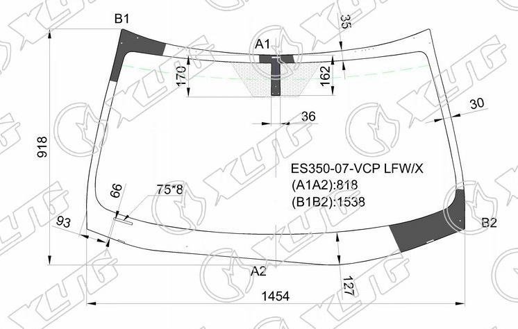 Стекло лобовое LEXUS ES 350 XYG ES350-07-VCP LFW/X 