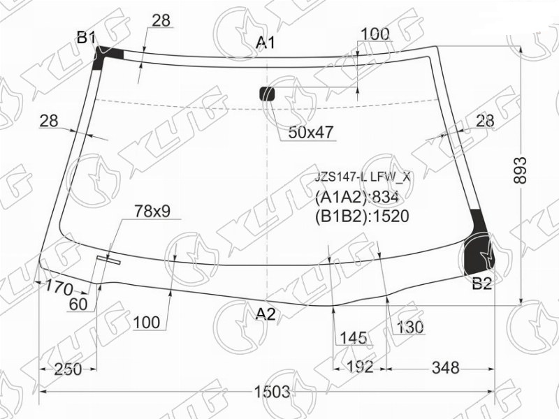 Стекло лобовое LEXUS GS 300 XYG JZS147-L LFW/X 