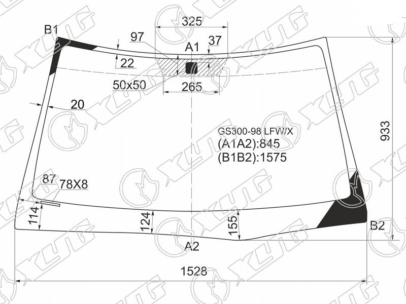 Стекло лобовое LEXUS GS 300, 400, 430 XYG GS300-98 LFW/X 