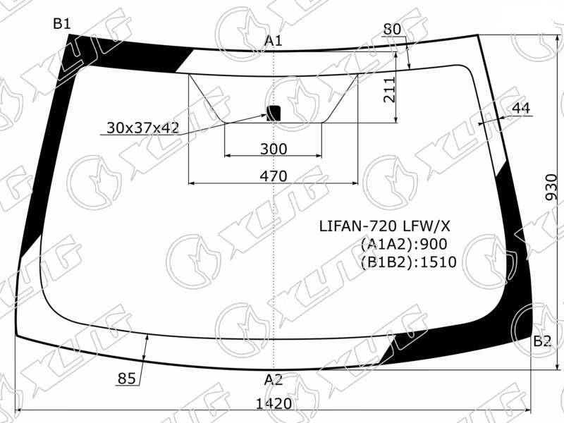 Стекло лобовое LIFAN CEBRIUM XYG LIFAN-720 LFW/X 