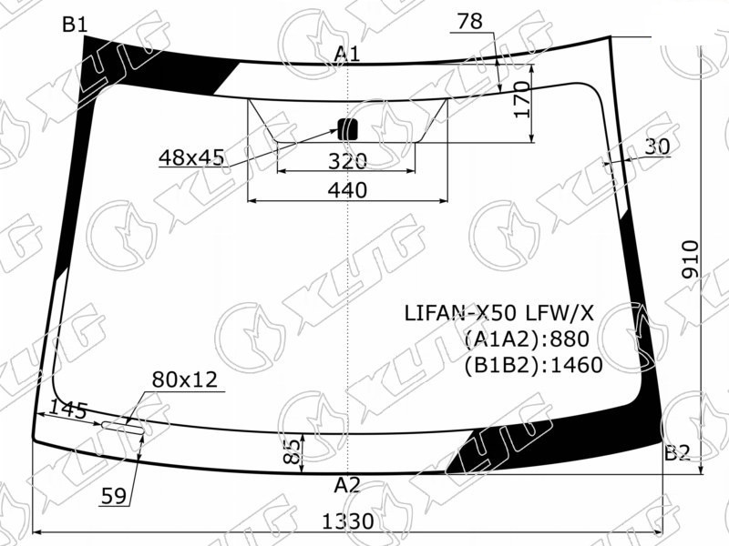 Стекло лобовое LIFAN X50 XYG LIFAN-X50 LFW/X 