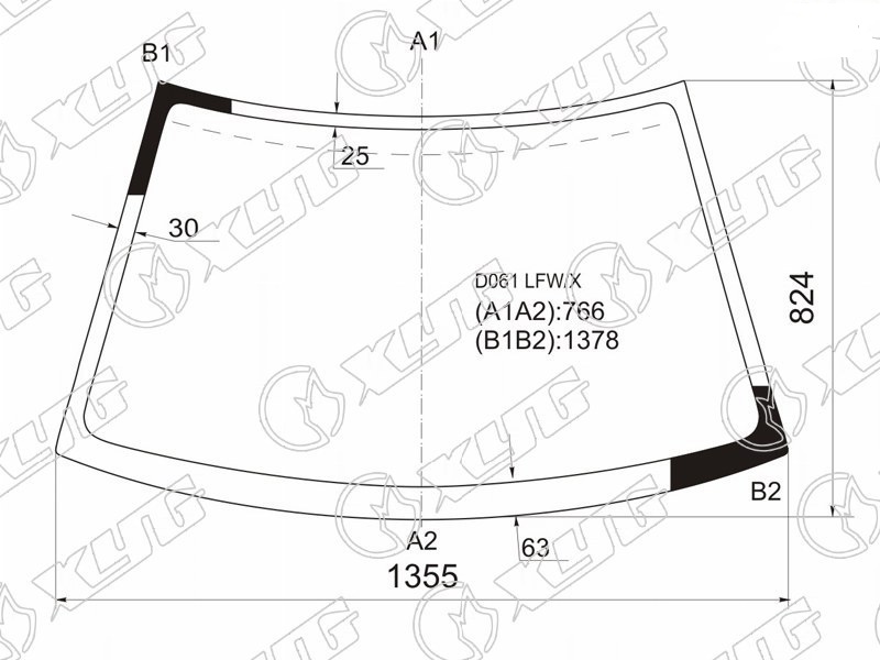 Стекло лобовое MAZDA 121 XYG D061 LFW/X 