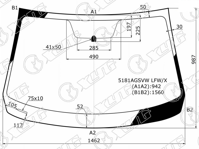 Стекло лобовое MAZDA 3 XYG 5181AGSVW LFW/X 