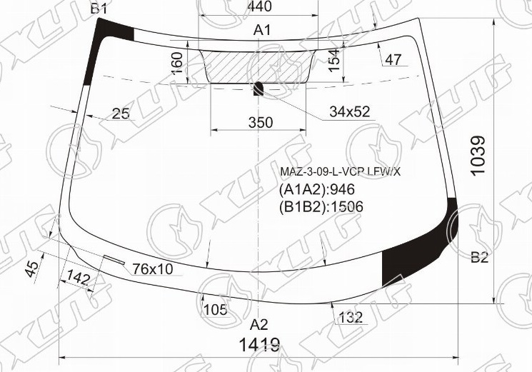 Стекло лобовое MAZDA 3 XYG MAZ-3-09-L-VCP LFW/X 