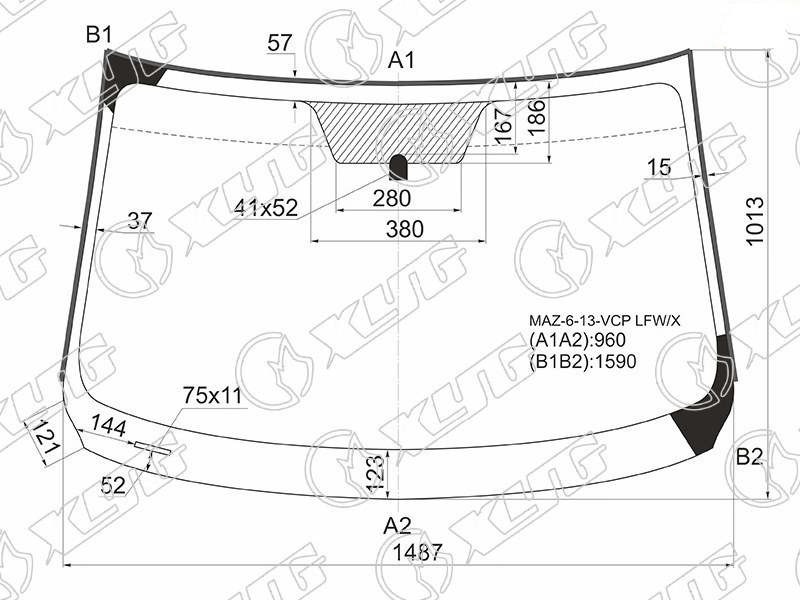 Стекло лобовое MAZDA 6 XYG MAZ-6-13-VCP LFW/X 