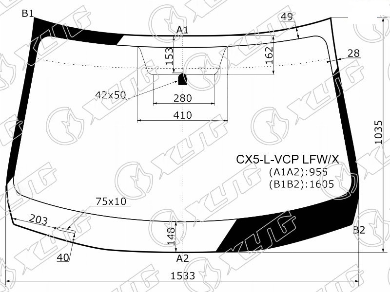 Стекло лобовое MAZDA CX-5 XYG CX5-L-VCP LFW/X 