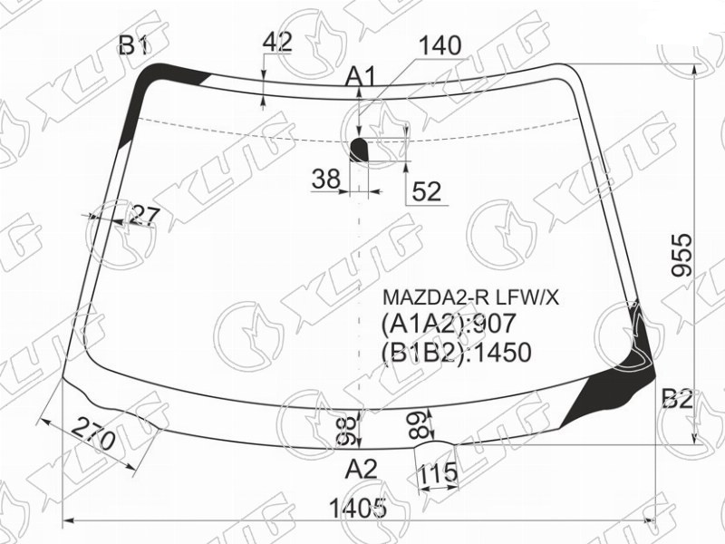 Стекло лобовое MAZDA DEMIO XYG MAZDA2-R LFW/X 