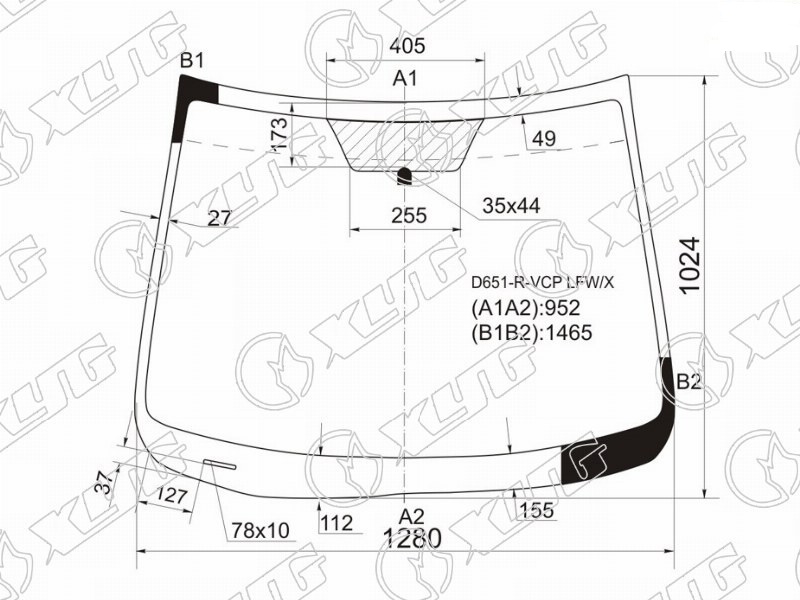 Стекло лобовое MAZDA DEMIO XYG D651-R-VCP LFW/X 