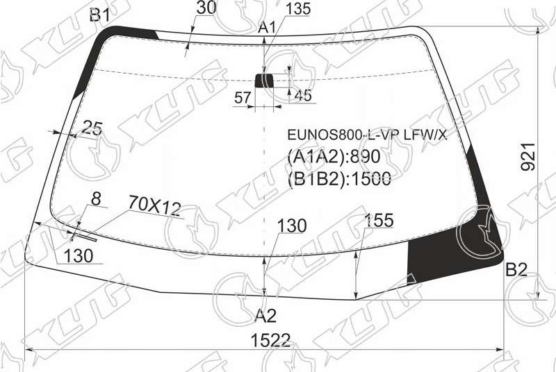 Стекло лобовое MAZDA MILLENIA XYG EUNOS800-L-VP LFW/X 