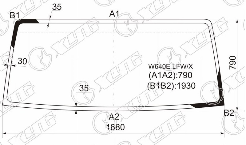 Стекло лобовое MAZDA TITAN, ISUZU ELF XYG W640E LFW/X 