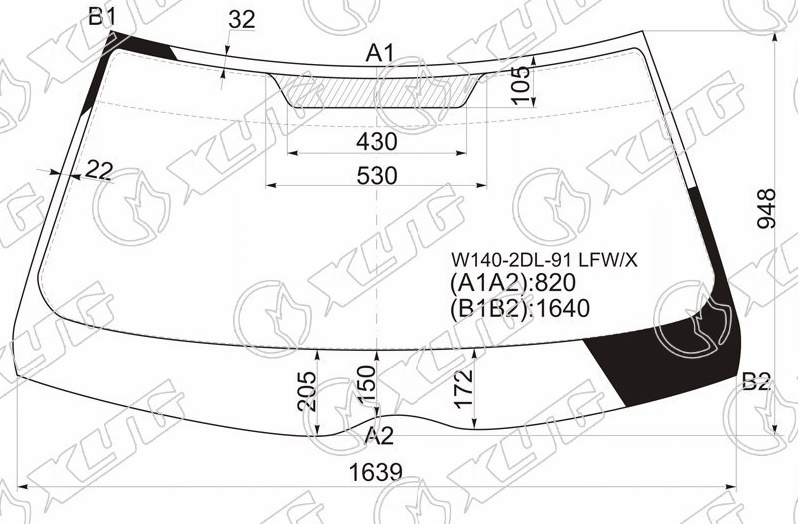 Стекло лобовое MERCEDES-BENZ CL-CLASS XYG W140-2DL-91 LFW/X 