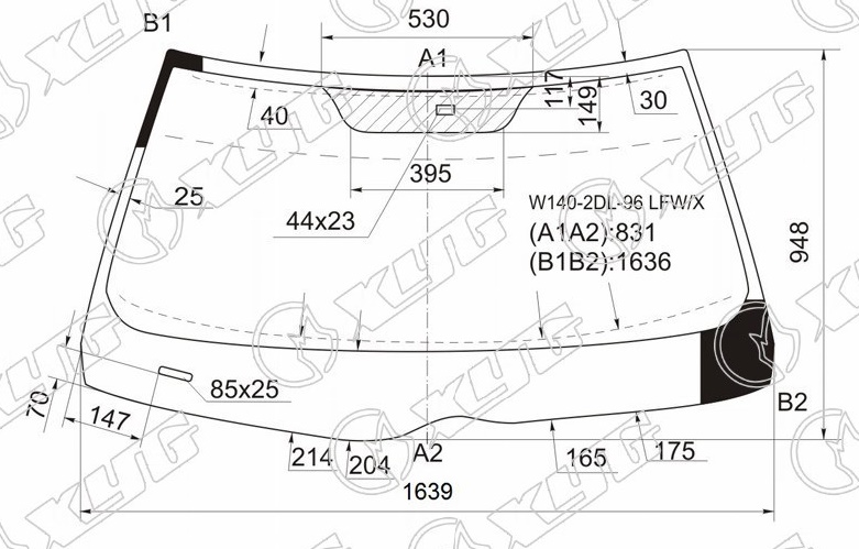 Стекло лобовое MERCEDES-BENZ CL-CLASS XYG W140-2DL-96 LFW/X 