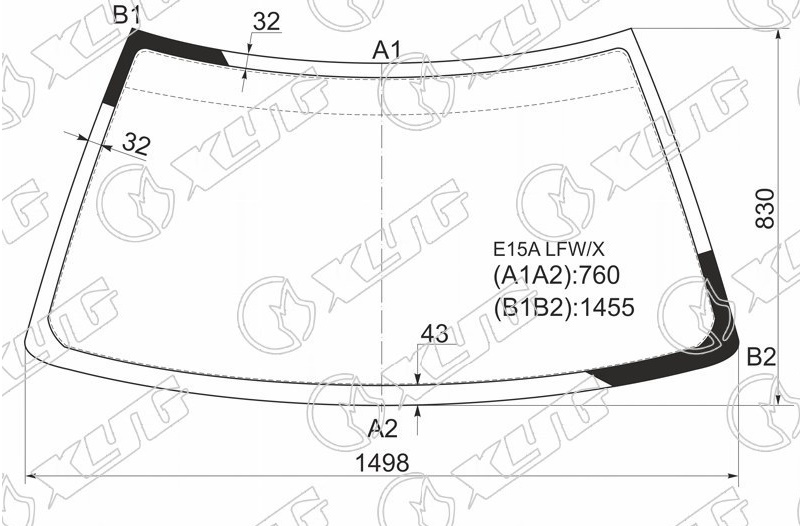 Стекло лобовое MITSUBISHI GALANT XYG E15A LFW/X 