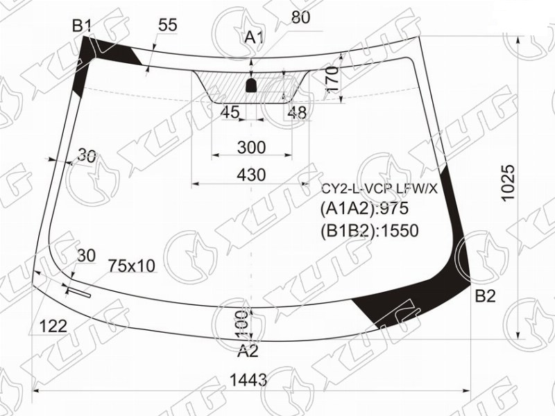 Стекло лобовое MITSUBISHI LANCER XYG CY2-L-VCP LFW/X 