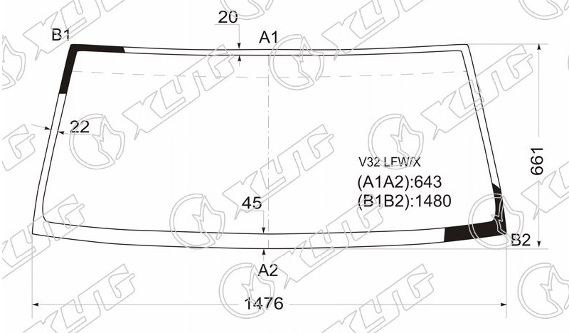 Стекло лобовое MITSUBISHI PAJERO, MONTERO XYG V32 LFW/X 