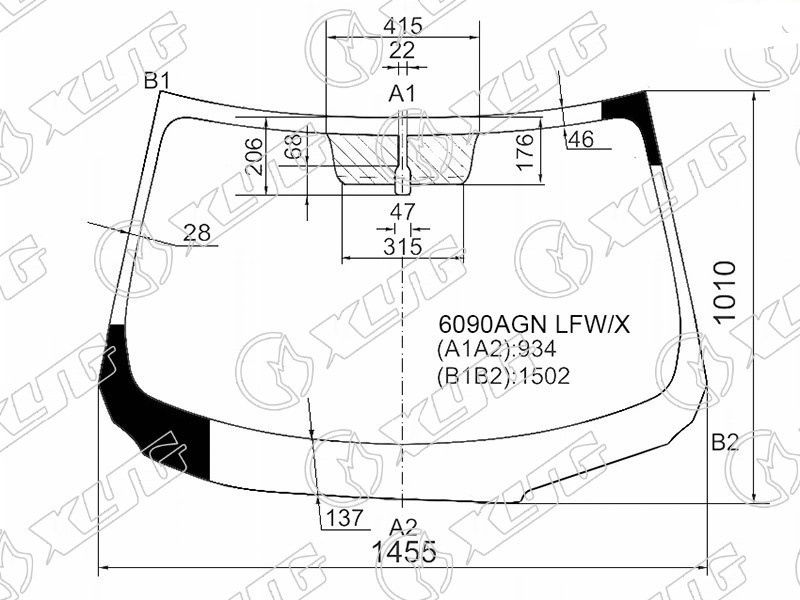 Стекло лобовое NISSAN ALMERA, BLUEBIRD SYLPHY XYG 6090AGN LFW/X 