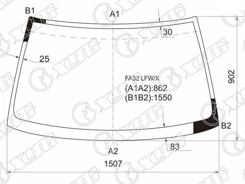 Стекло лобовое NISSAN CEFIRO, MAXIMA XYG FA32 LFW/X 