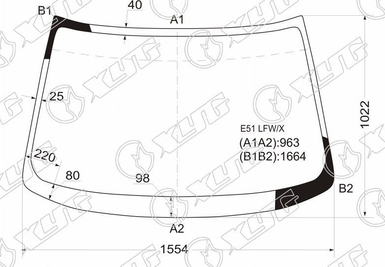 Стекло лобовое NISSAN ELGRAND XYG E51 LFW/X 