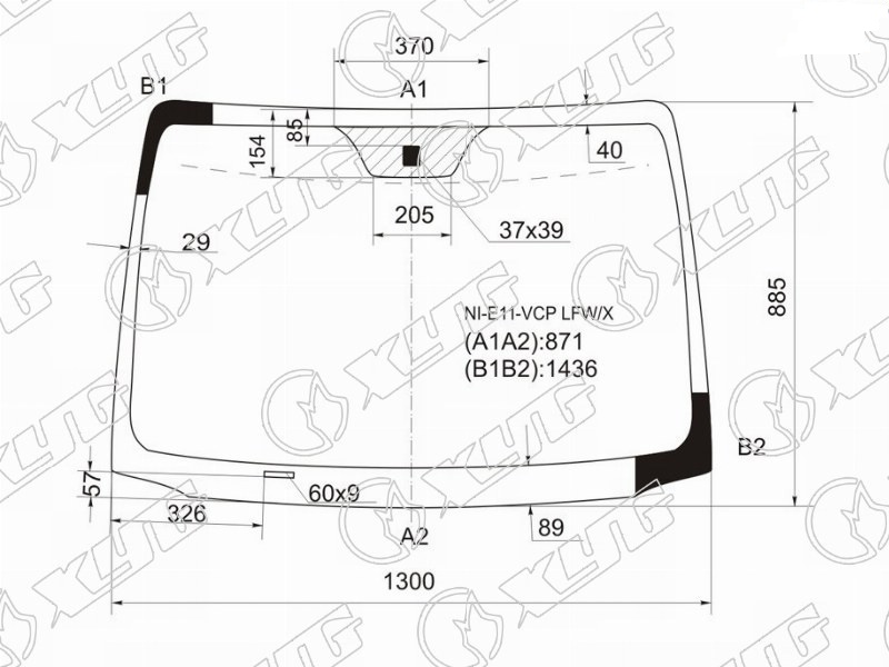 Стекло лобовое NISSAN NOTE XYG NI-E11-VCP LFW/X 