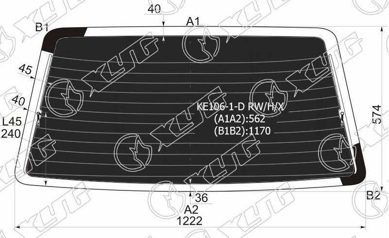 Стекло заднее затемненное с обогревом TOYOTA COROLLA XYG KE106-1-D RW/H/X 