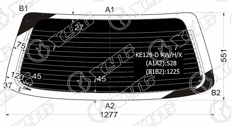 Стекло заднее затемненное с обогревом TOYOTA COROLLA SPACIO XYG KE129-D RW/H/X 