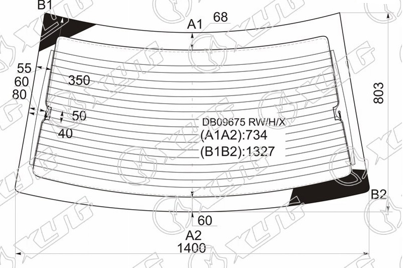 Стекло заднее с обогревом FORD TAURUS XYG DB09675 RW/H/X 