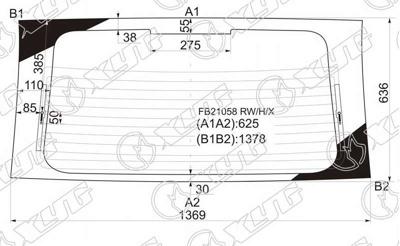 Стекло заднее с обогревом ACURA MDX XYG FB21058 RW/H/X 