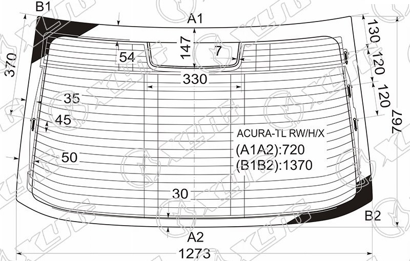 Стекло заднее с обогревом ACURA TL XYG ACURA-TL RW/H/X 