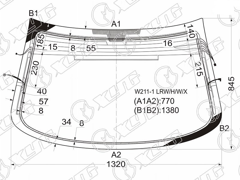 Стекло заднее с обогревом MERCEDES-BENZ E-CLASS XYG W211-1 LRW/H/W/X 