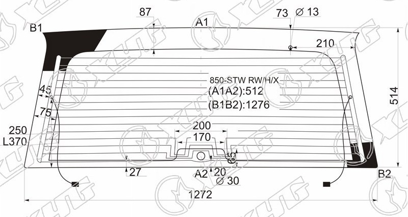 Стекло заднее с обогревом VOLVO V70, 850 XYG 850-STW RW/H/X 