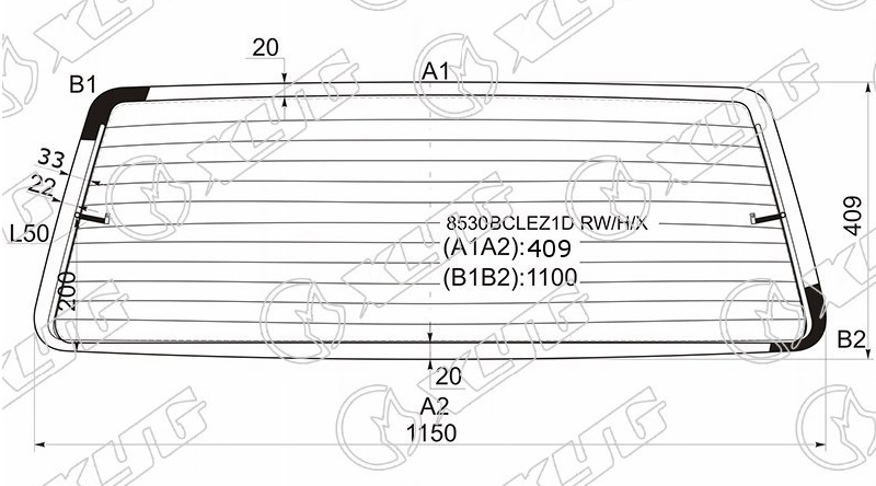 Стекло заднее с обогревом VOLKSWAGEN POLO XYG 8530BCLEZ1D RW/H/X 