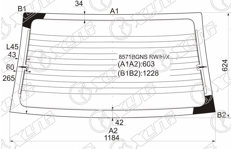 Стекло заднее с обогревом VOLKSWAGEN POLO CLASSIC XYG 8571BGNS RW/H/X 