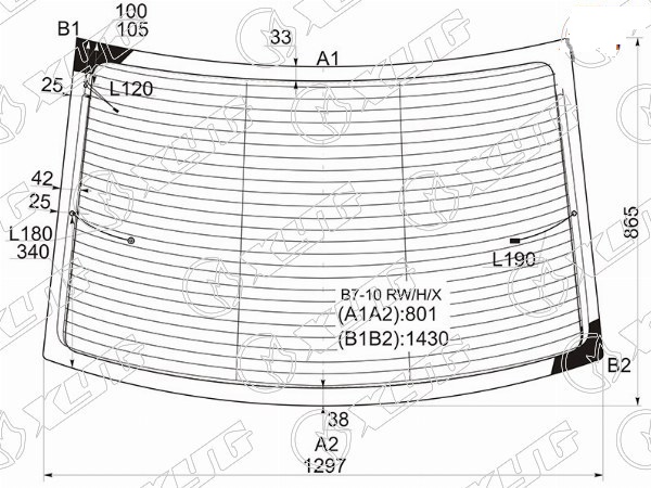 Стекло заднее с обогревом VOLKSWAGEN PASSAT XYG B7-10 RW/H/X 