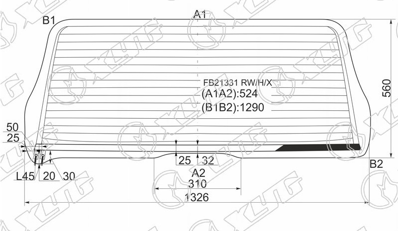 Стекло заднее с обогревом TOYOTA SEQUOIA XYG FB21331 RW/H/X 