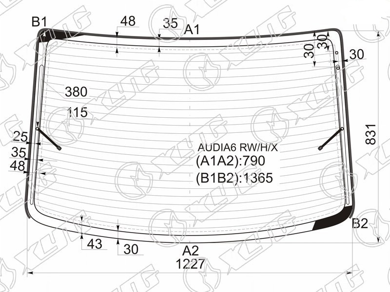 Стекло заднее с обогревом AUDI A6 XYG AUDIA6 RW/H/X 