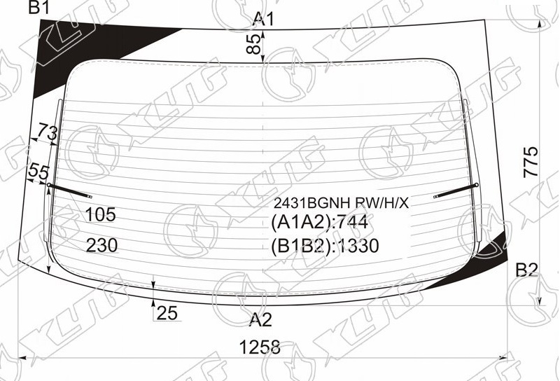 Стекло заднее с обогревом BMW 3-SERIES XYG 2431BGNH RW/H/X 