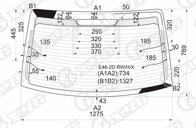 Стекло заднее с обогревом BMW 3-SERIES XYG E46-2D RW/H/X 