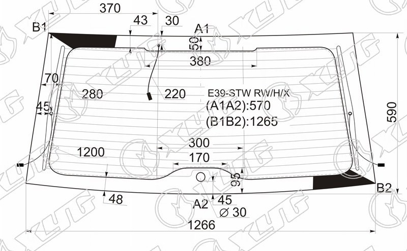 Стекло заднее с обогревом BMW 5-SERIES XYG E39-STW RW/H/X 