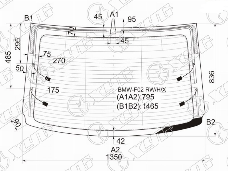 Стекло заднее с обогревом BMW 7-SERIES XYG BMW-F02 RW/H/X 