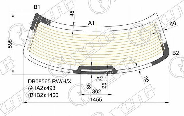 Стекло заднее с обогревом CADILLAC DEVILLE XYG DB08562 RW/H/X 