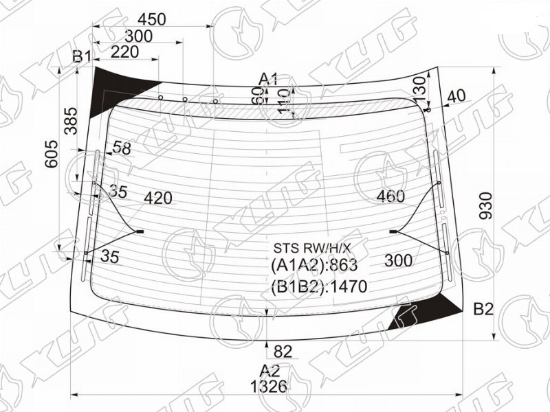 Стекло заднее с обогревом CADILLAC STS XYG STS RW/H/X 