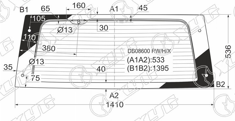 Стекло заднее с обогревом CHEVROLET LUMINA APV XYG DB08600 RW/H/X 