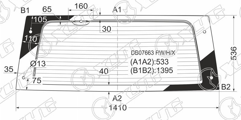 Стекло заднее с обогревом CHEVROLET LUMINA APV XYG DB07663 RW/H/X 